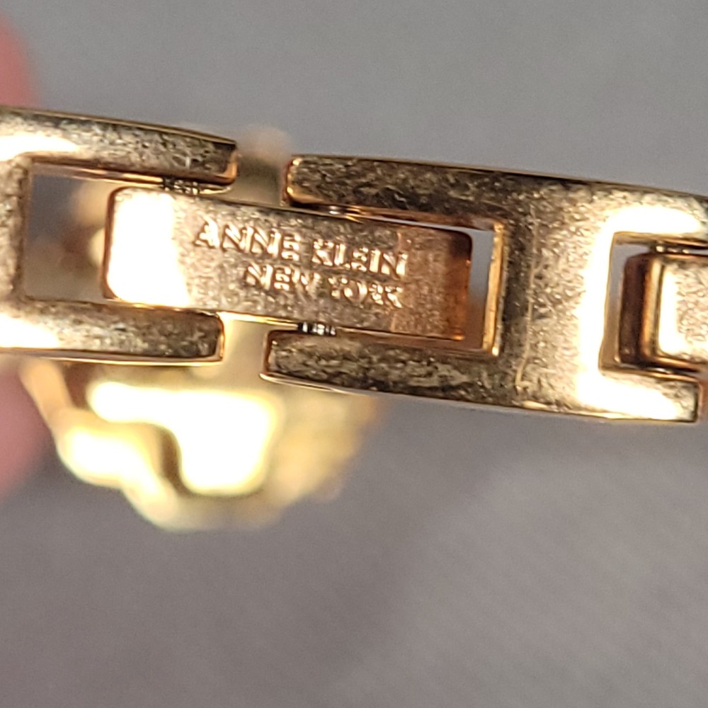 Anne Klein Bangle Bracelet Women Rose Gold Crystal Floral Pavé Rose Blossom - Picture 4 of 8